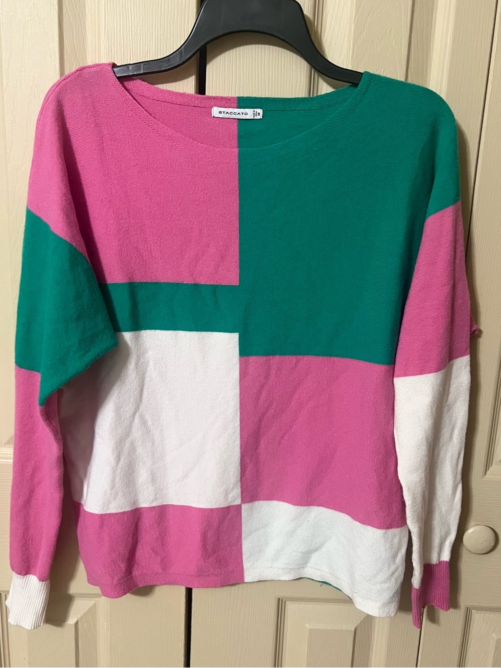 STACCATO Color Block Women’s Dolman Sleeve Sweater Size M